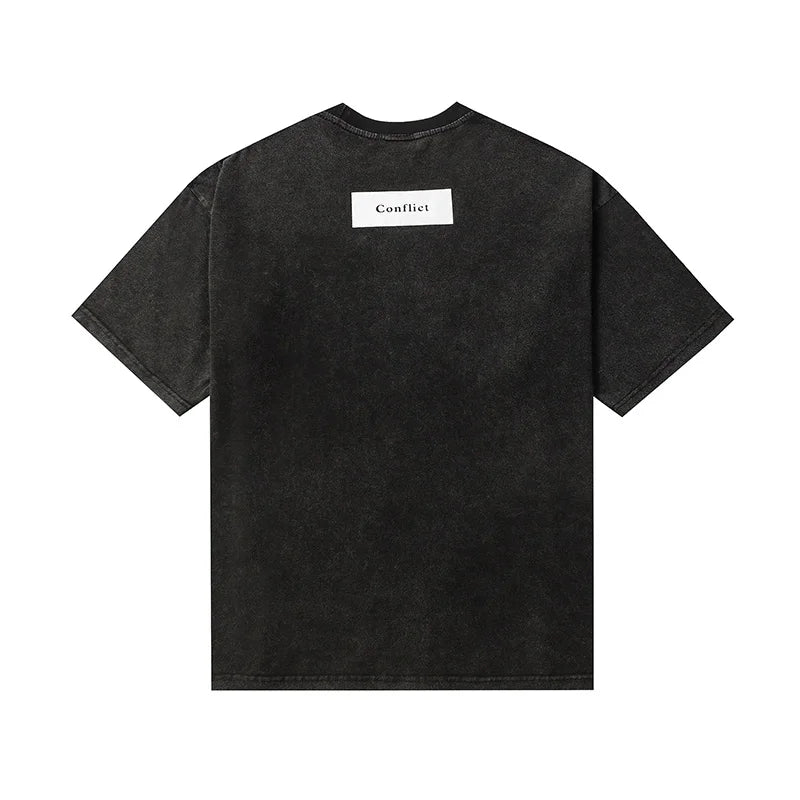 Saint T-shirt Summer Men Woman High Quality Street Hip Hop Chaopai Lovers Loose Casual O-Neck Wash Top Tees Street King Limited