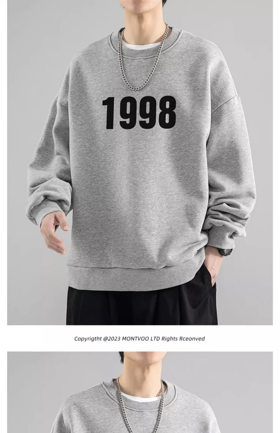 Trendy Korean Personality Simple Retro Sweatshirt for Boys 2024 New Spring and Autumn Ins American Sports Personality Youth Tops Street King Limited