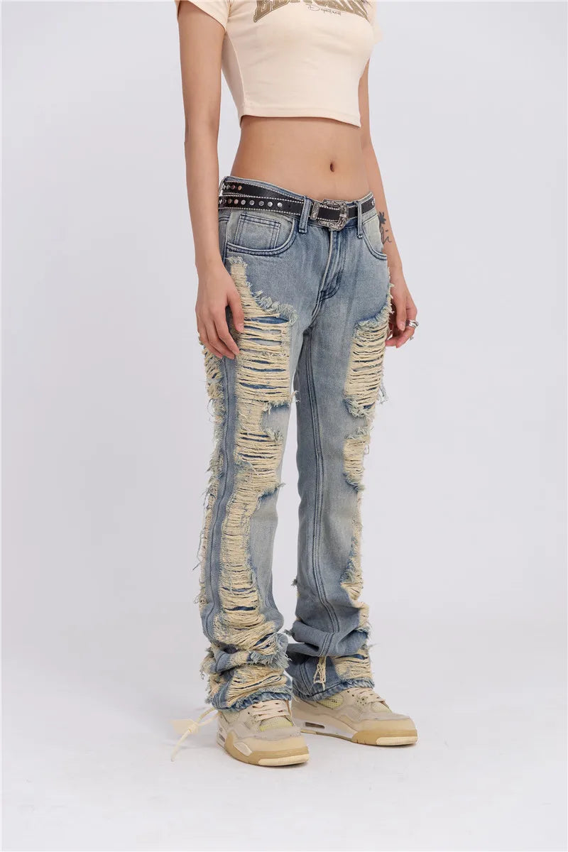 fashion ripped denim jeans mens destoryed holes zipper straight trousers jeans hip hop streetwear new casual joggers jeans pants streetwear sweatpants