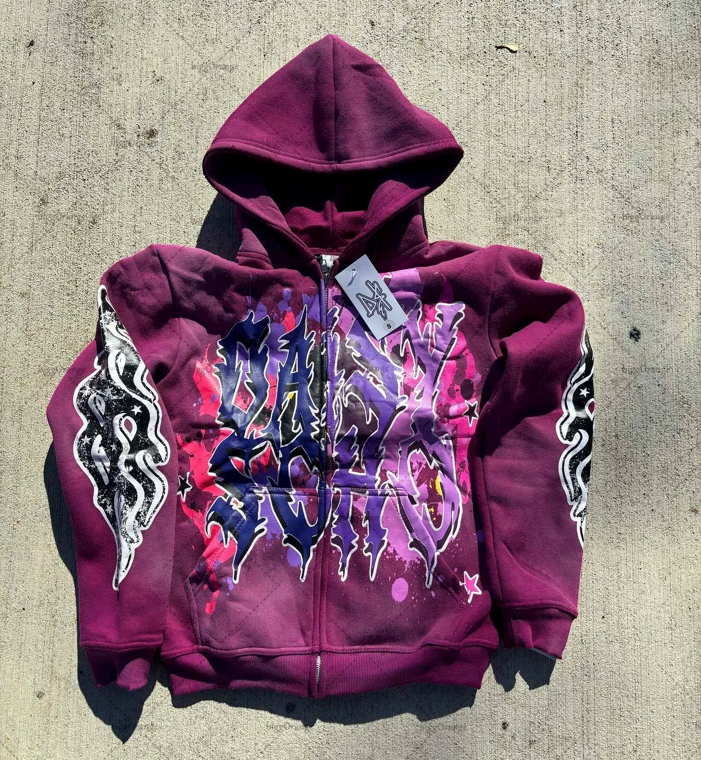 Fashion Trendy Color Letter Printed Oversize Hoodie Men's Y2K Spring and Autumn Retro Loose Pullover Sweatshirt Women's Street King Limited