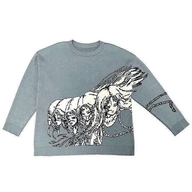Traf-2024 women's sweater zssiibo official website autumn new y2k fashion trend couple pullover women's clothing sales Street King Limited