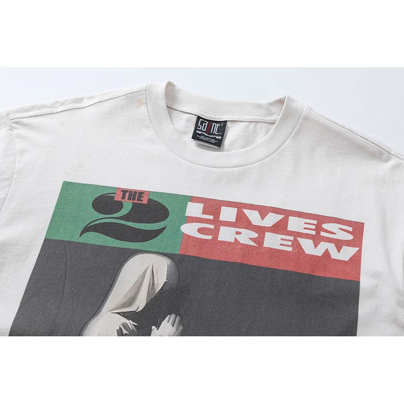 New SAINT T Shirt Letter Printing Summer Good Quality Men Woman Loose Casual Versatile Lovers Vintage Tops Tee Street King Limited