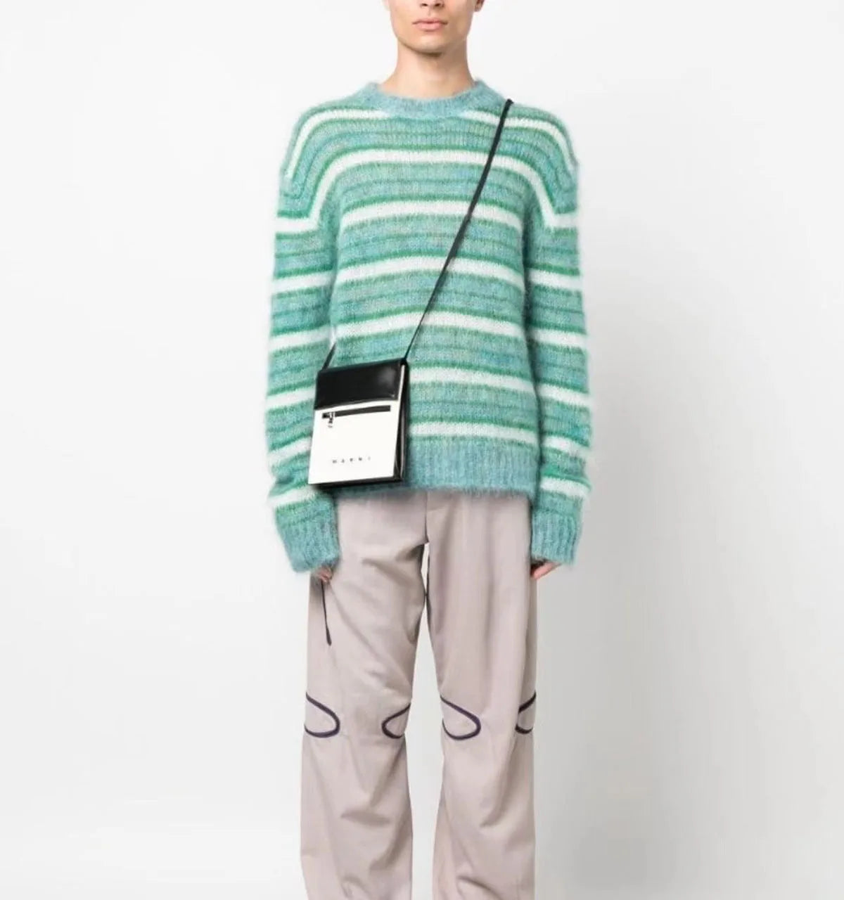 Color Match Striped Autumn and Winter Pullover Sweater for Men and Women Patchwork Baggy Crew Neck Streetwear Knitted Sweater Street King Limited