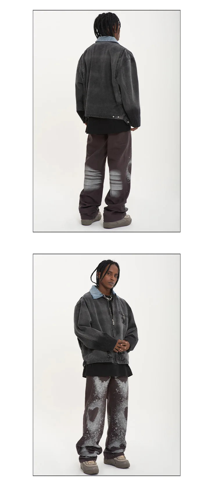 fashion loose streetwear denim pants unisex casual graffiti print wide legs jean pants hip hop trousers joggers mens baggy jeans unique joggers style 1888