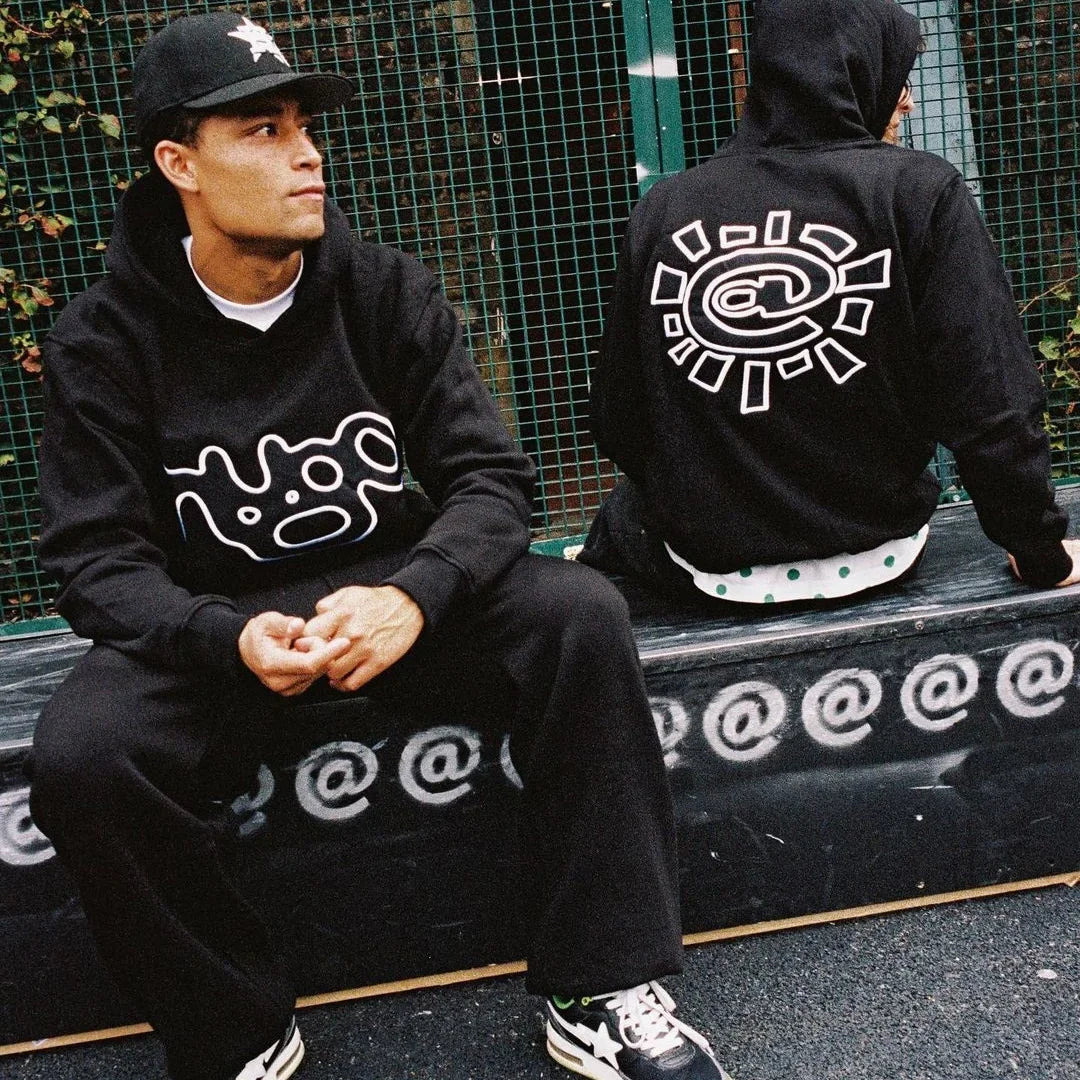 Harajuku Logo Embroidery Thick Fleece Hooded Hoodies for Men and Women Pullover Baggy Casual Sweatshirts Oversized Loose Hoody Street King Limited