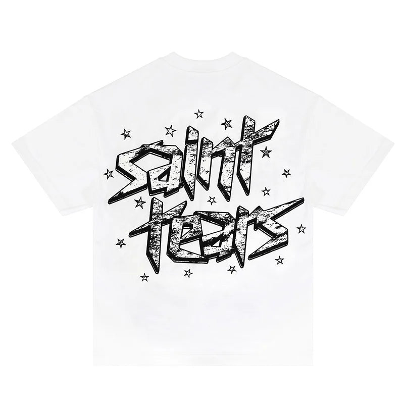 Summer New Chaopai Boxer Letter Print T-shirt Men Woman 1:1 Best Quality Loose Versatile Vintage O-Neck Tops Tee Street King Limited