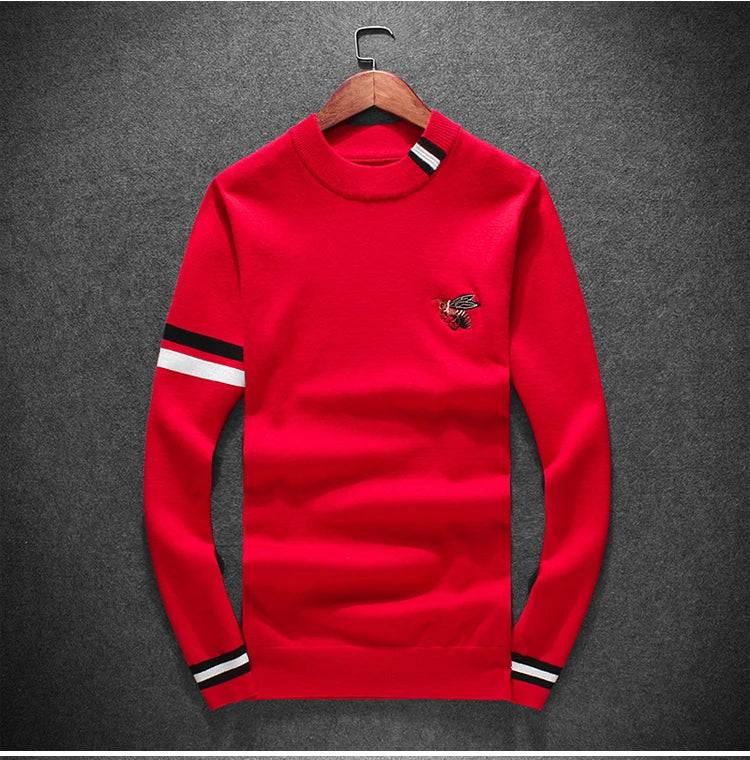 New 2022 Men Luxury gentleman Cotton embroidery Bee Striped Casual Sweaters pullover Asian Plug Size High quality Drake #M100 Street King Limited