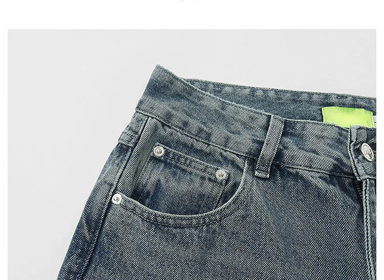 mens high street stars embroidery denim jean pants casual loose straight jeans hip hop y2k unisex pants streetwear joggers unique joggers style 2927