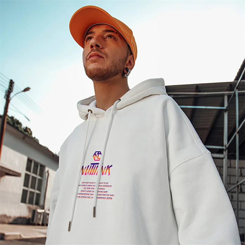 High Street Graffiti Graphic Hoodie Mens Loose Fleece Hoodies Harajuku Hip Hop Oversize Casual Hooded Sweatshirts Y2K Clothes Street King Limited