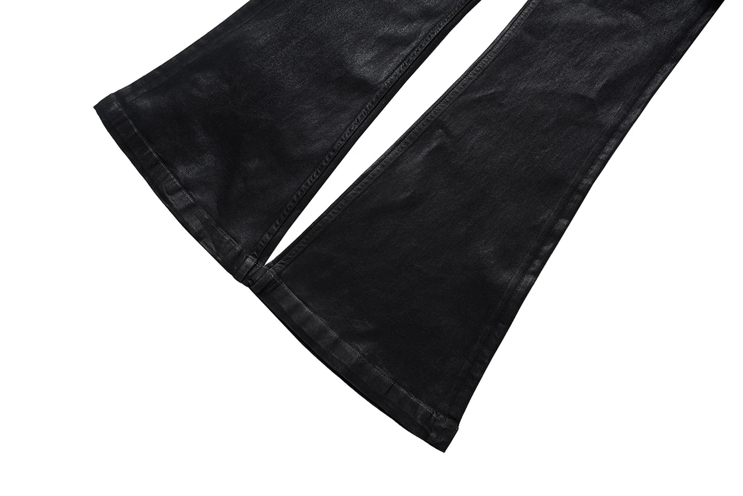 Streetwear Black Wax Leather Strecth Jeans for Men Ropa Hombre Baggy Y2k Flare Pants Oversized Straight Denim Trousers Street King Limited