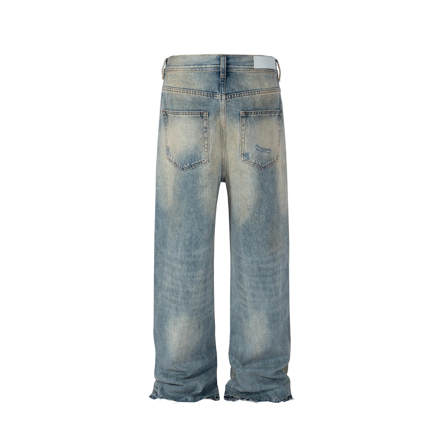 vintage washed hole damaged jeans pants for men streetwear y2k ripped black denim trousers pantalones hombre baggy cargos unique cargo style 3524