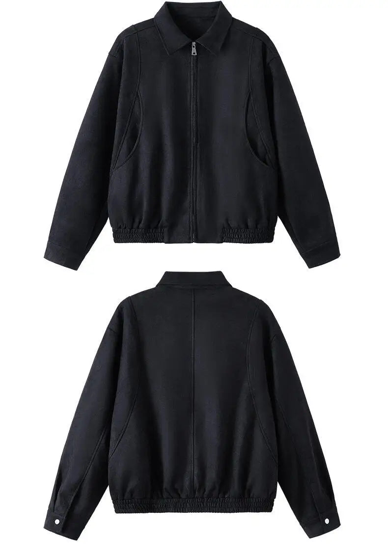 2025 spring short coat mens korean streetwear fashion loose casual bomber jacket women plus size autumn coat outerwear unique shorts style 266