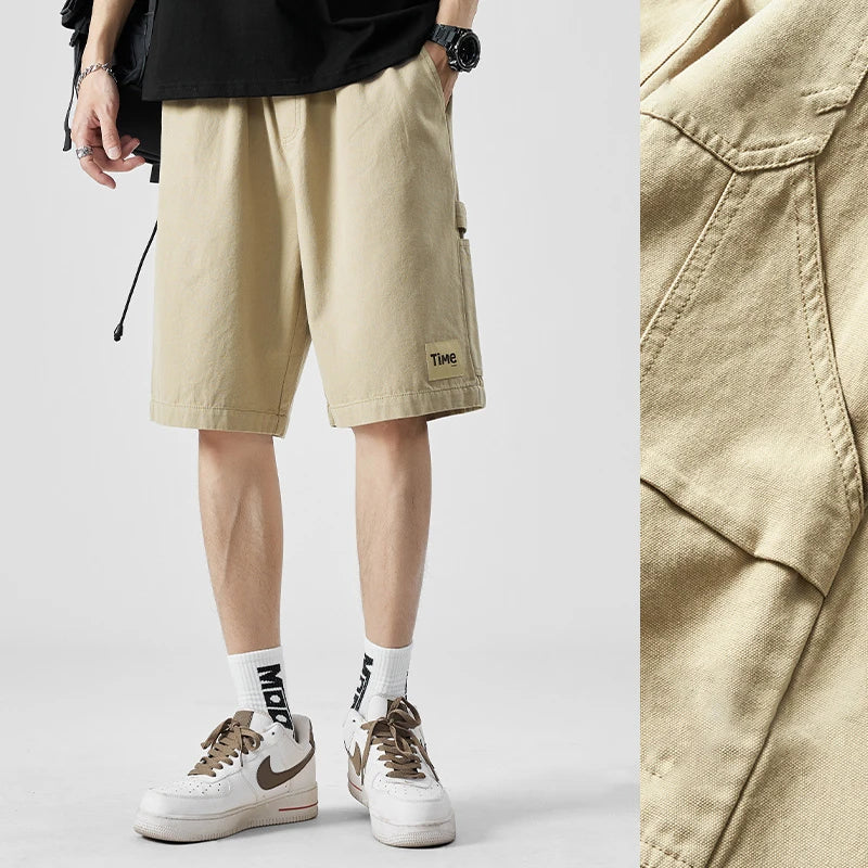 summer american casual retro shorts for men 2025 new loose straight short sweatpant streetwear fashion five point baggy bermudas streetwear sweatpants