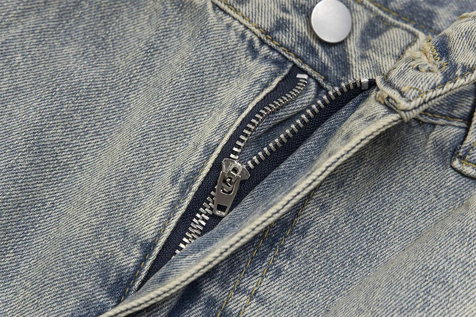 vintage ripped patchwork baggy jeans mens streetwear hip hop loose blue jeans trousers y2k distressed straight denim pants man unique jeans style 4220