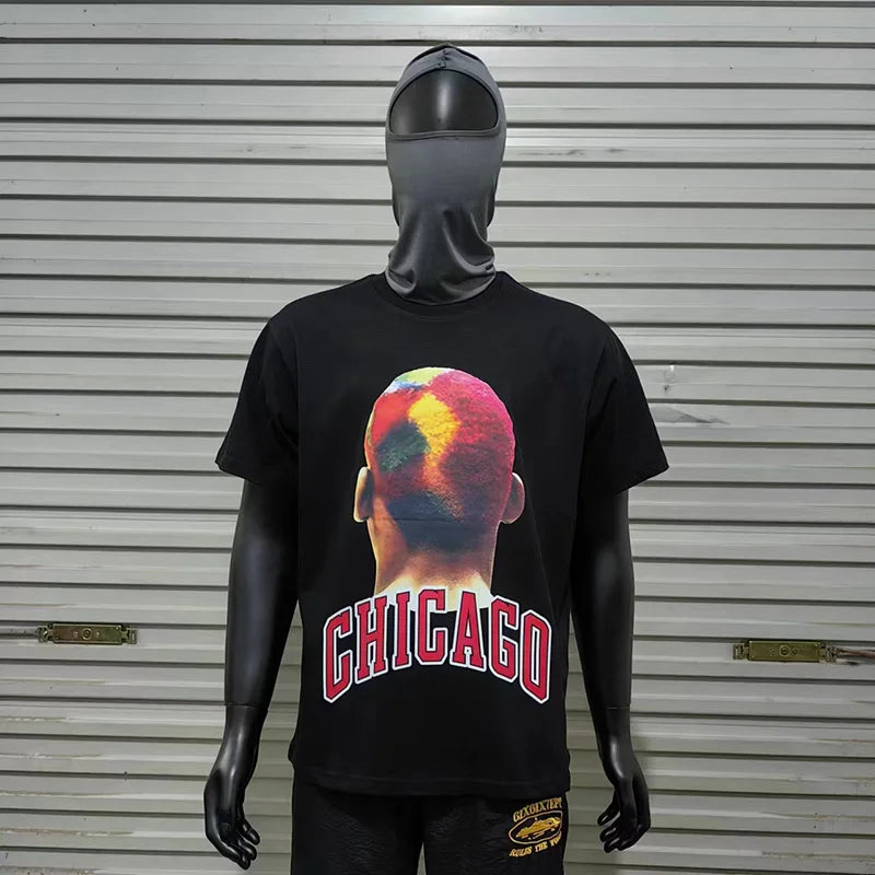 2024ss New IH NOM UH NIT T-shirt Masked Gold Necklace Printing Men Woman Good Quality Chaopai Top Tees Street King Limited
