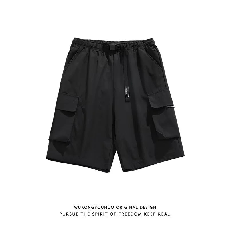 summer mens breathable cargo shorts 2025 multi pockets shorts homme loose gym short pants casual outdoor beach short overalls unique cargo style 3162