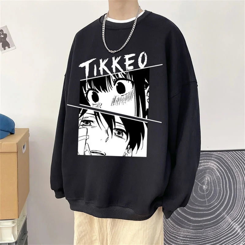 Autumn Japanese Anime Fashion Men Sweatshirt Graphic Fleece Y2K Clothes Casual Hip Hop Streetwear Crewneck Pullover Hoodies Street King Limited