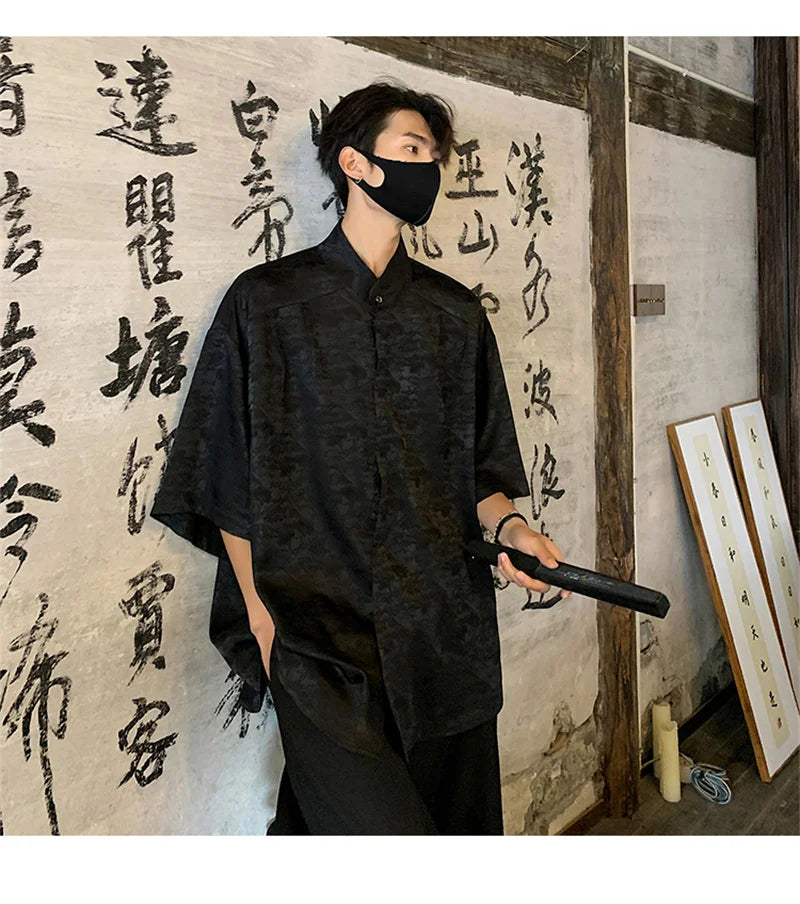 Streetwear New Chinese Style Hawaiian Flower Shirts For Men Short Sleeve T Shirts New Chinese Style Hawaiian Flower Shirts For Men Short Sleeve T Shirts 2024 Summer 3D Graphic Shirt Y2K Streetwear Mens Blouse Fashion Sweater Jacket With Graphic Design For Men