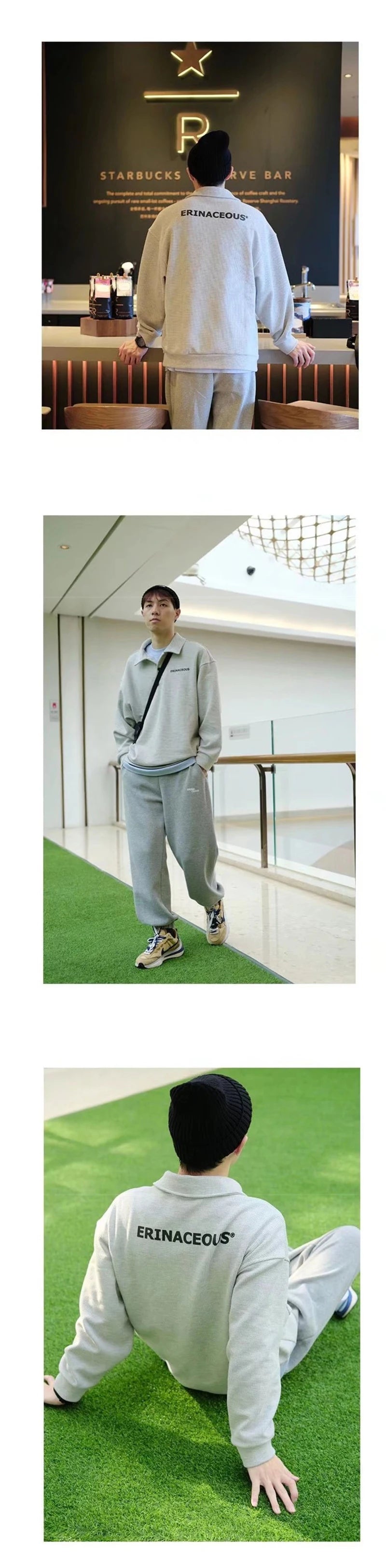 Streetwear Autumn Japanese Polo Sweatshirts Men Casual Waffle Turn Down Collar Sw 2025 Autumn Japanese Polo Sweatshirts Men Casual Waffle Turn Down Collar Sweatshirt High Street Long Sleeve Tops New In Hoodie Fashion Sweater Jacket With Graphic Design For Men