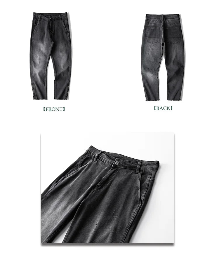 men streetwear hem zipper plus size distressed retro fashion loose casual denim pants jeans cityboy jeans trousers 28 40 unique jeans style 2607
