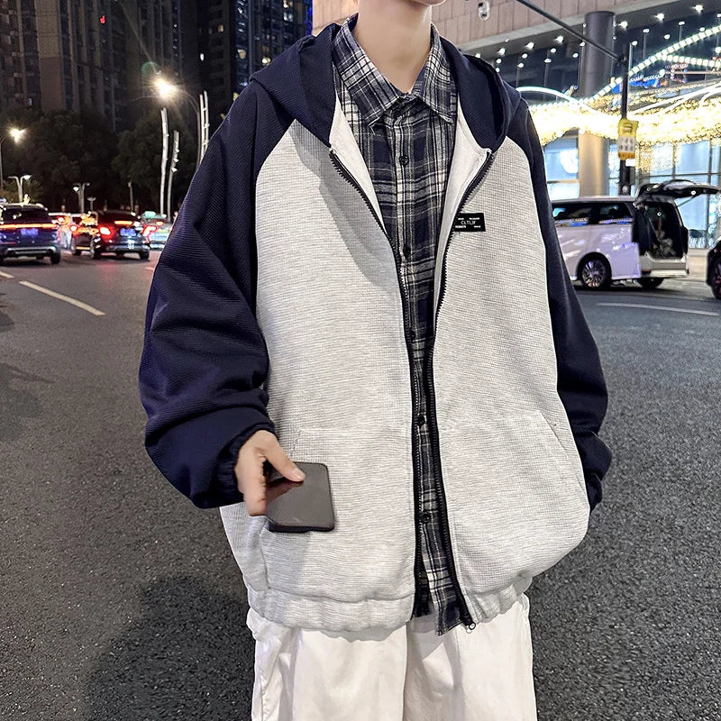 Oversized Flame Graphic Hoodie for Men