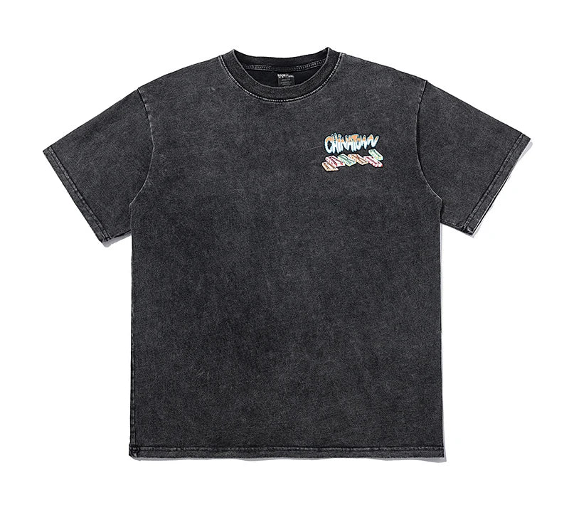 Rainbowtouches 2022 New Brand Men's T-Shirt Unisex High Street Vintage Graffiti Loose Casual Dark Shirts Street Fashion Hip Hop Street King Limited
