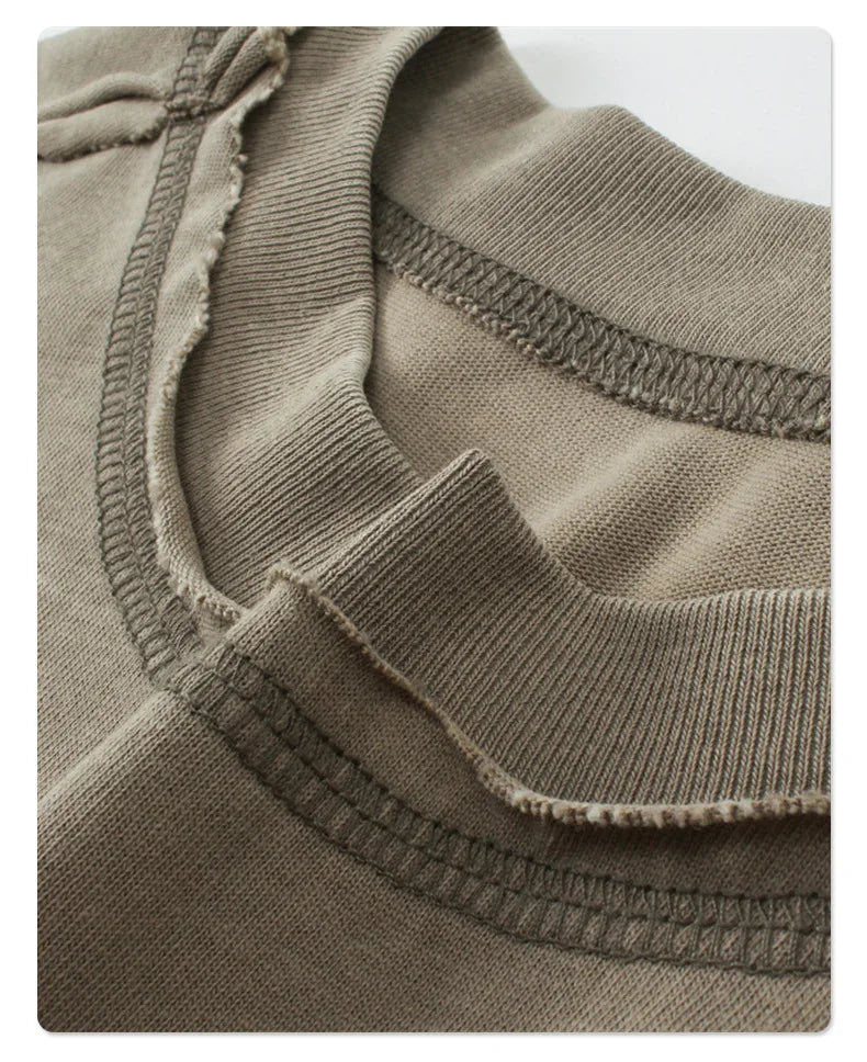 2024 Summer New Washed Oversized Tshirt Worn Out Retro Distressed Tee Raw Edge Men's Cotton Short Sleeved Tie Dyeing T-shirt Street King Limited