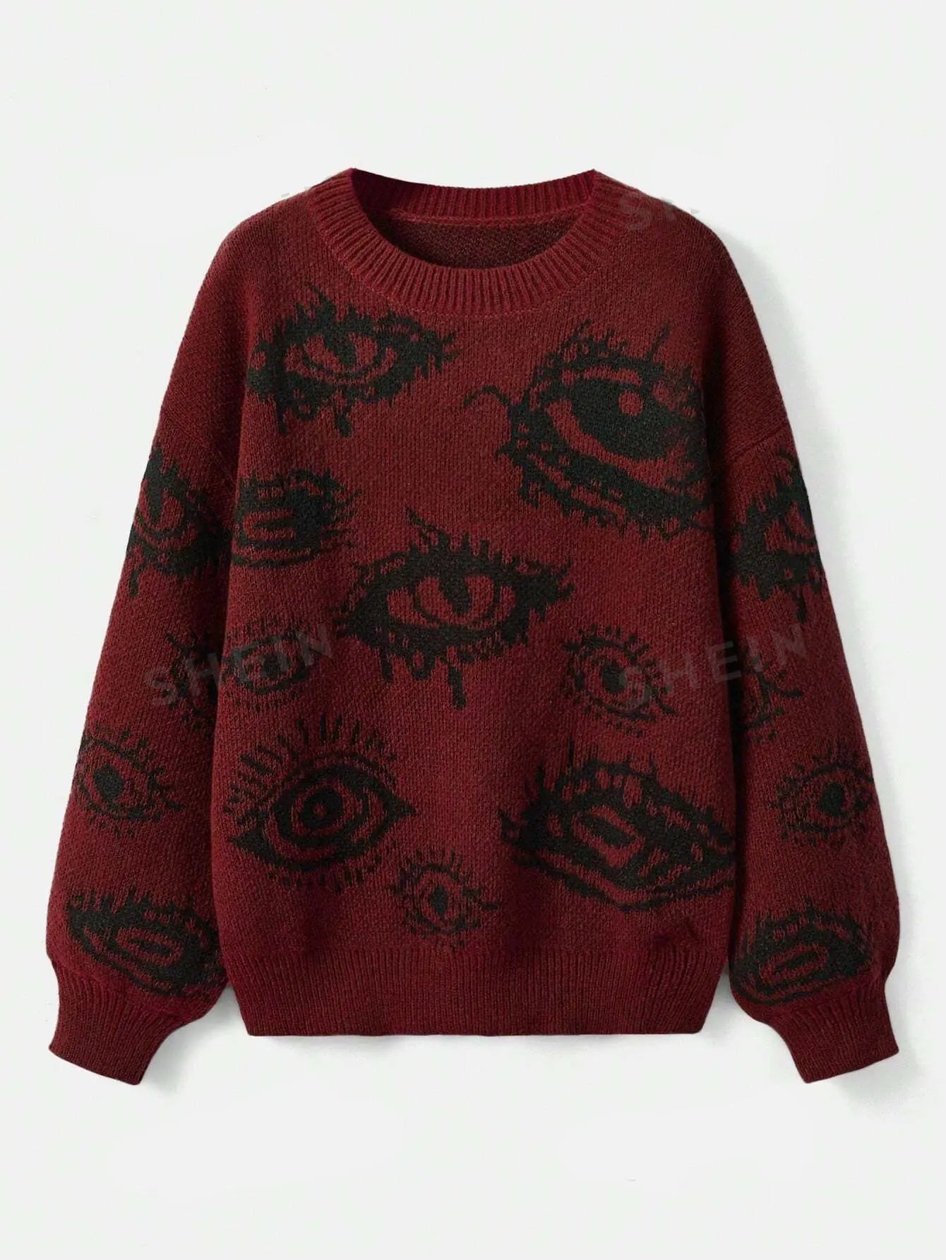 Traf Women's sweater eyes y2k new pullovers Knit wear Winter clothes women vintage Female clothing long sleeve tops Oversize Street King Limited