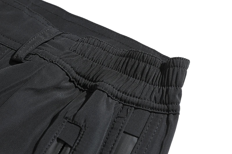 Vibe Style Nylon Rubber Pressing Joggers Men's Urban Streetwear Fashionable Adjustable Zipper Up Functional Cargo Trousers Street King Limited