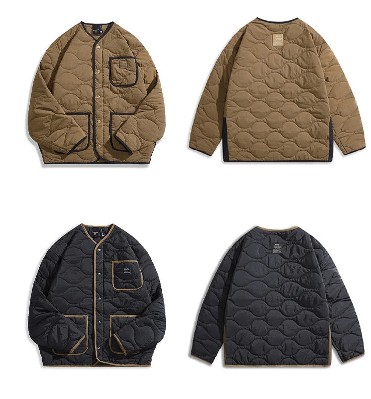 autumn winter quilted jacket men thick plaid blazer jacket commuter man business streetwear fashion suit coat outerwear unique default style 1387