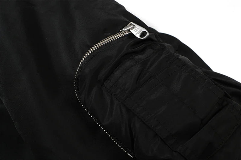 undermycar 2023 new high street fashion brand high quality multi pocket flight jacket cotton coat black unique default style 3635