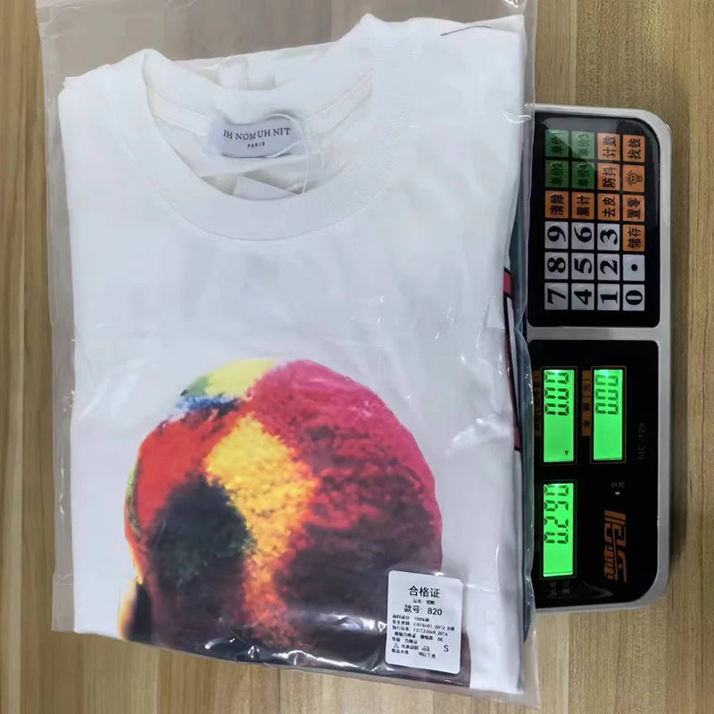 2024ss New IH NOM UH NIT T-shirt Masked Gold Necklace Printing Men Woman Good Quality Chaopai Top Tees Street King Limited