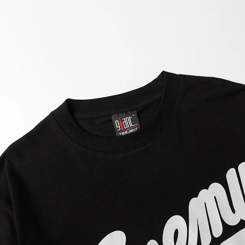 Saint T-shirt Summer Men Woman High Quality Street Hip Hop Chaopai Lovers Loose Casual O-Neck Wash Top Tees Street King Limited
