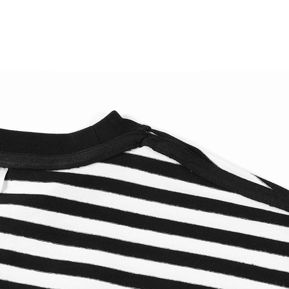 Japanese Vintage Nostalgic Striped T-Shirts For Men And Women Short-Sleeved Cotton Men's Loose Half-Sleeved Sea Soul Shirt Street King Limited