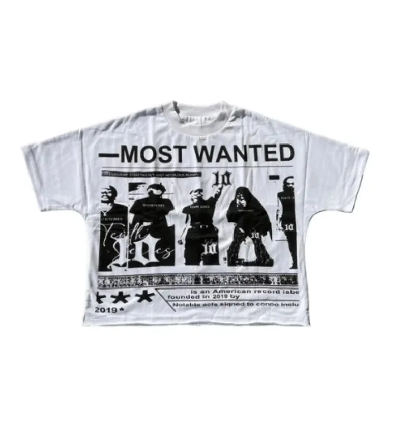 Y2k high street hip-hop trendy letter print pattern oversized T-shirt men's fashion goth loose casual versatile short-sleeved Street King Limited