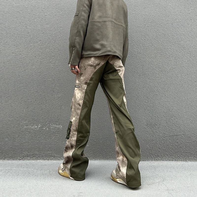 vintage camouflage denim jean street wear functioncan patches casual jeans pants mens baggy straight leg camou jeans overalls unique jeans style 1995