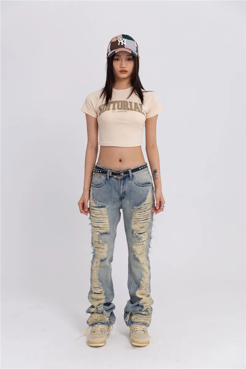 fashion ripped denim jeans mens destoryed holes zipper straight trousers jeans hip hop streetwear new casual joggers jeans pants unique joggers style 2092