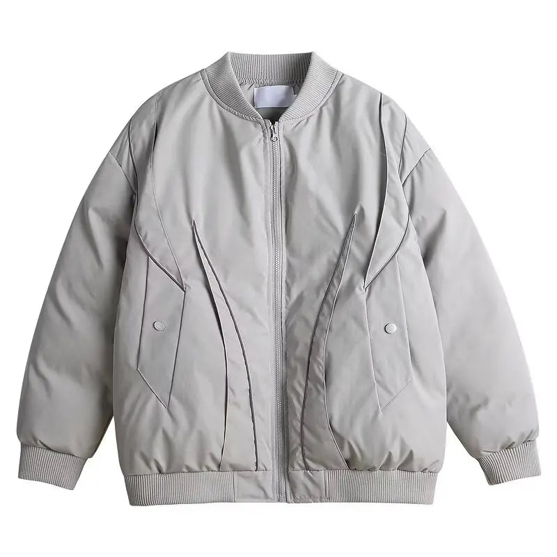 Winter Thickening Flying Baseball Uniform Solid Multi Pocket Simplicity Warm Cotton Jacket 2024 New Streetwear Male Parkas Street King Limited