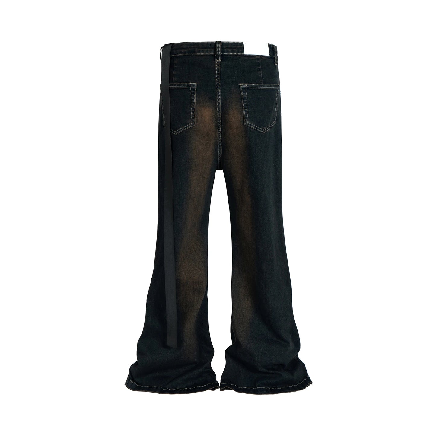 RO Ribbons Contrast Color Washed Micro Flared Jeans for Men Straight Casual Baggy Denim Trousers Ropa Hombre Loose Cargo Pants Street King Limited