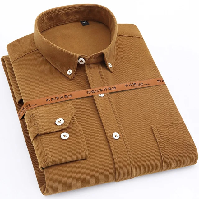 Streetwear Japan Style Mens Fashion Long Sleeve Corduroy Shirt Single Patch Pocke Japan Style Mens Fashion Long Sleeve Corduroy Shirt Single Patch Pocket Comfortable Work Casual Standard Fit Button Down Shirts Fashion Sweater Jacket With Graphic Design For Men