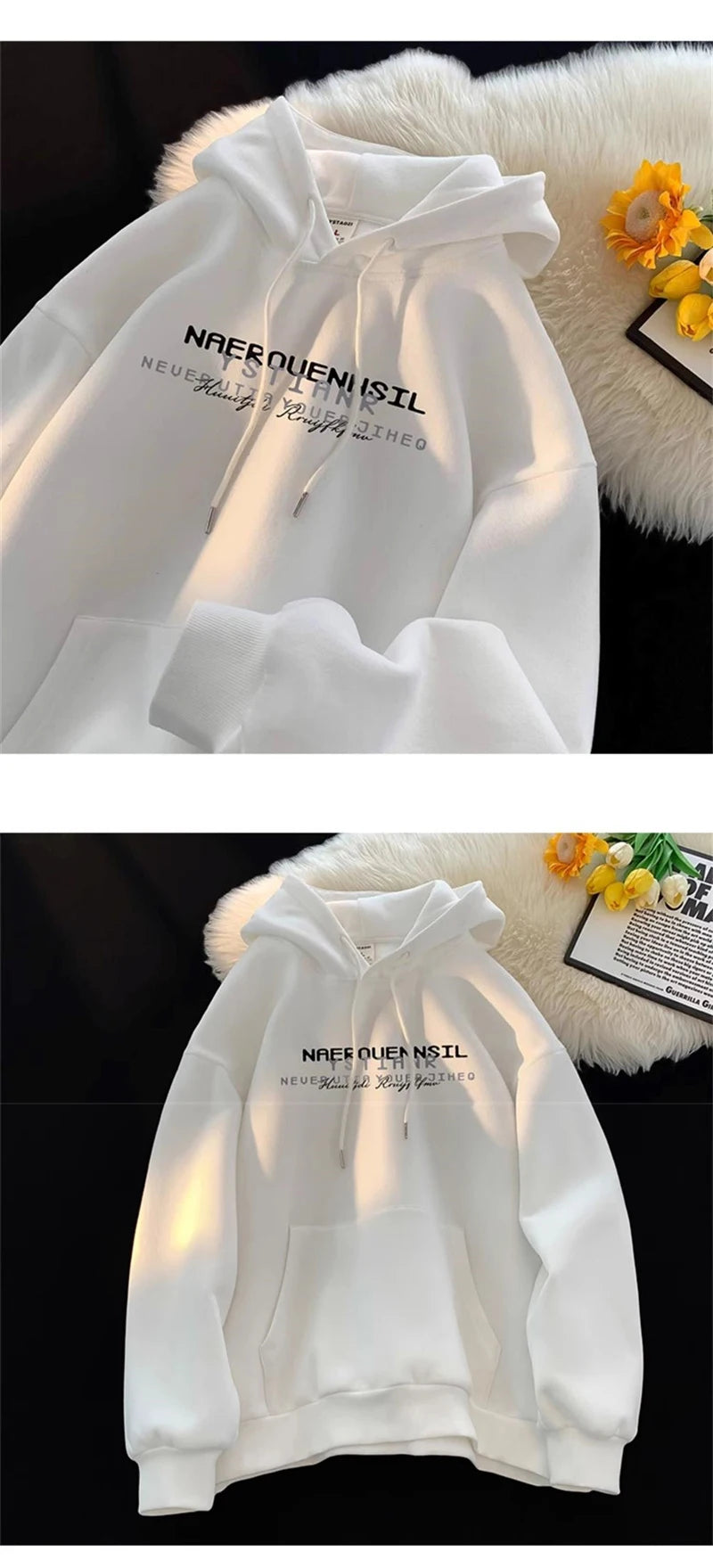 Autumn High Street Letter Printed Hooded Sweatshirt Men Casual Loose Vintage American Style Hoodies Y2K Aesthetic Fashion Hoodie Street King Limited
