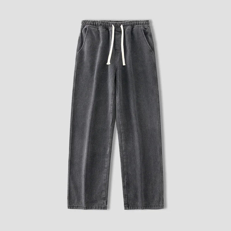 autumn korean fashion drawstring y2k jeans homme classic baggy straight wide leg pants 2025 new hip hop streetwear casual jean denim street jeans