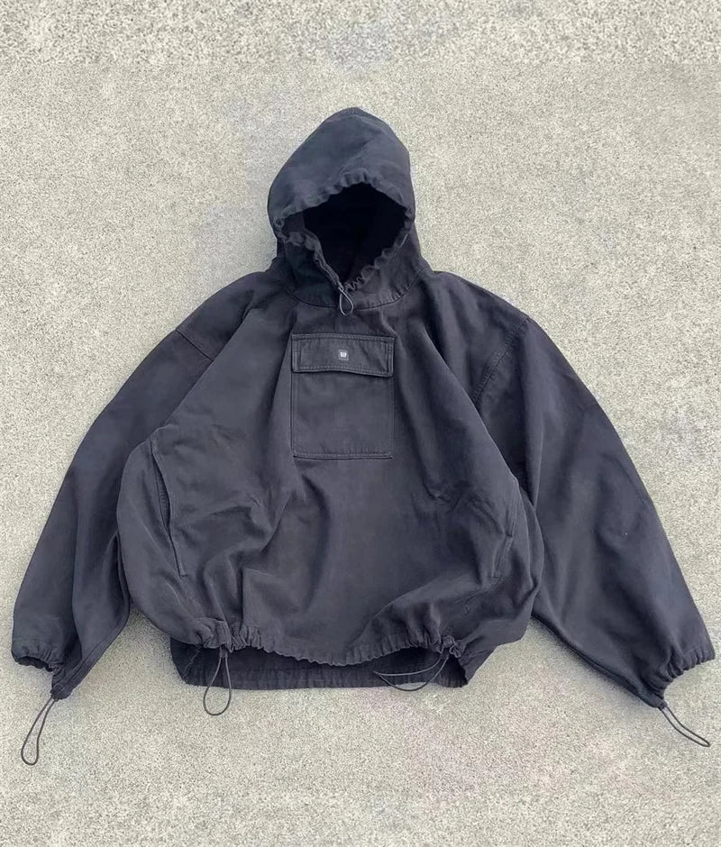 Autumn And Winter KANYE High Street YZY Pure Cotton Loose Men's And Women's Large Charge Shirts Street King Limited