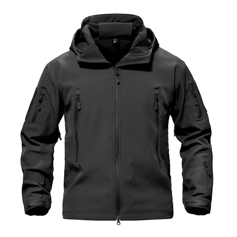 solid waterproof fleece lined jacket mens jacket softshell outwear coat windbreaker outdoor warm clothes with pockets unique default style 4527