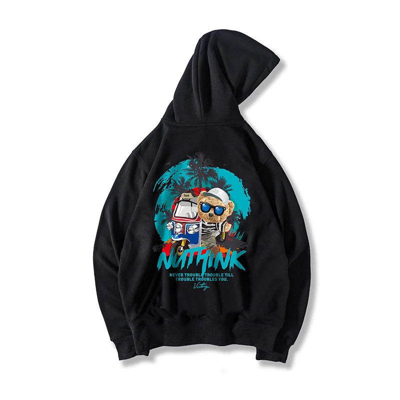 Funny Vacation Bear Graphic Printed Hoodies For Men Streetwear Hip Hop Clothing Fleece Hooded Sweatshirts Y2K Pullover Hoody Street King Limited