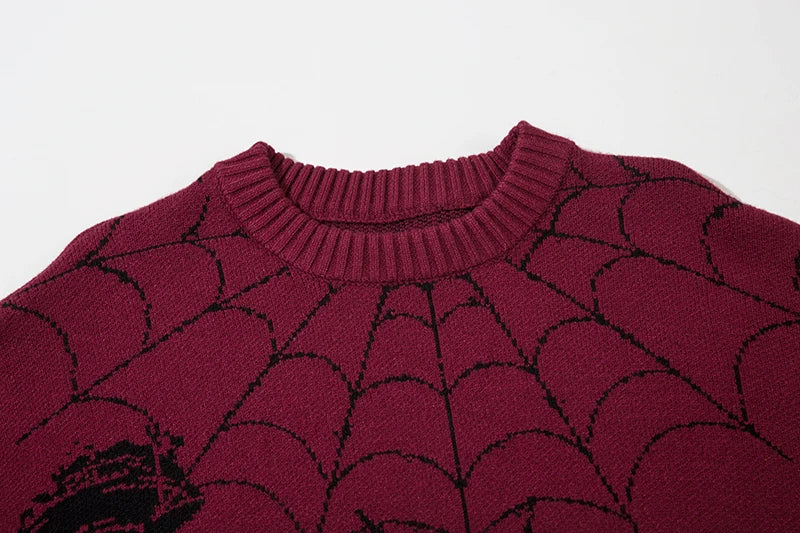 Hip Hop Knitted Sweater Mens Winter O-neck Harajuku Pattern Pullover Streetwear Casual Loose Pullover Sweaters Jumper Knitwear Street King Limited