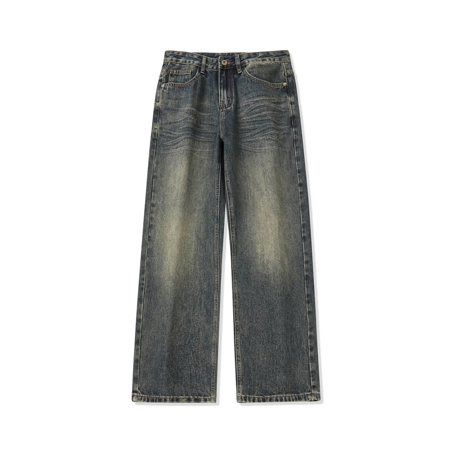 mens streetwear fashion loose casual plus size straight wide leg denim baggy jeans pants boyfriend jeans trousers ripped baggy denim
