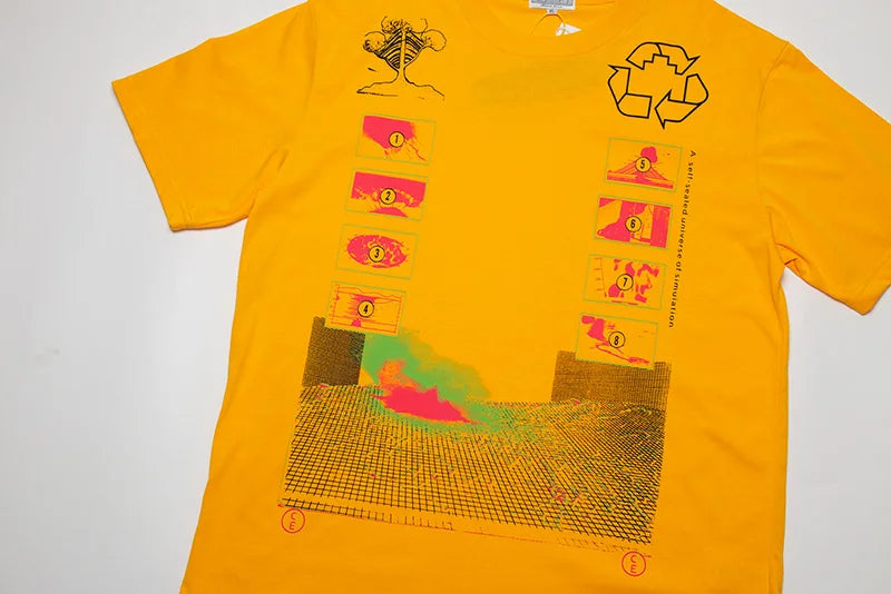 Men Woman CAVEMPT Tops Tee Summer Cotton Slogan Abstract Printing O-Neck Loose Classic All-match Casual C.E Short Sleeve Street King Limited