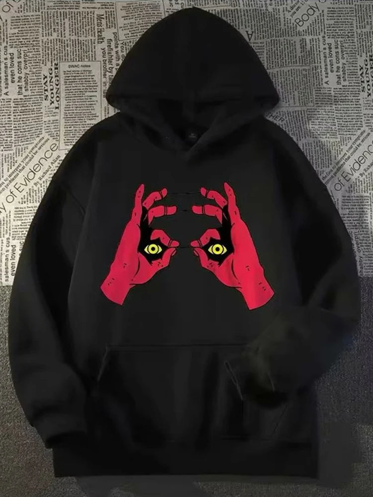 Funny Anime Graphic Printed Hoodies For Men Hip Hop Fashion Hoody Sweatshirts Loose Fleece Y2K Streetwear Hoodie Tracksuit Street King Limited