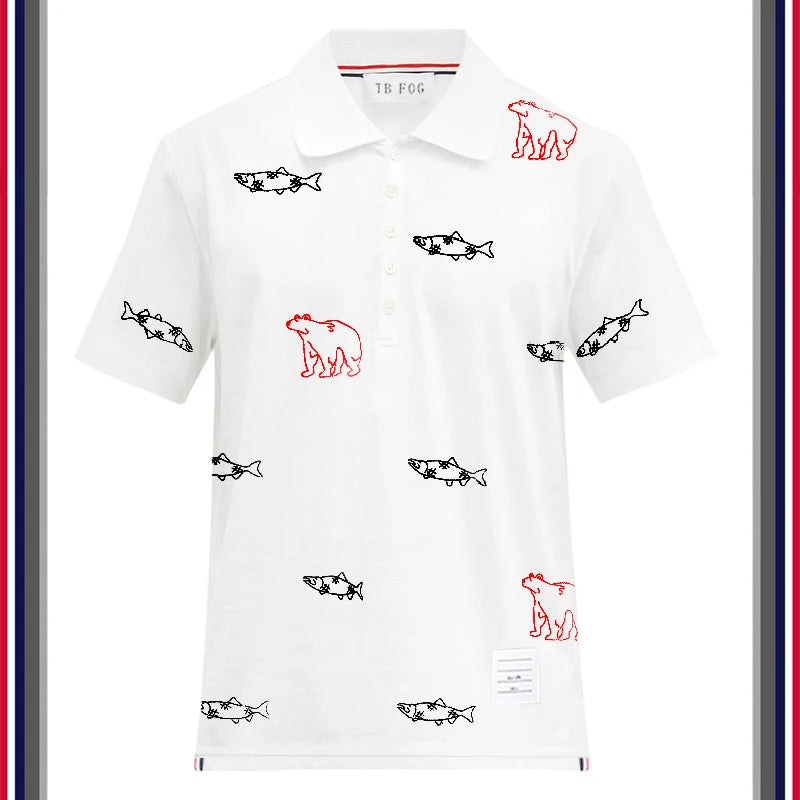 Streetwear New Men Luxury Embroidered Bears Striped Poodle Dog Fashion Polo Shir New 2023 Men Luxury Embroidered Bears Striped Poodle Dog Fashion Polo Shirts Shirt Hip Hop Skateboard Cotton Polos Top Tee 245 Fashion Sweater Jacket With Graphic Design For Men